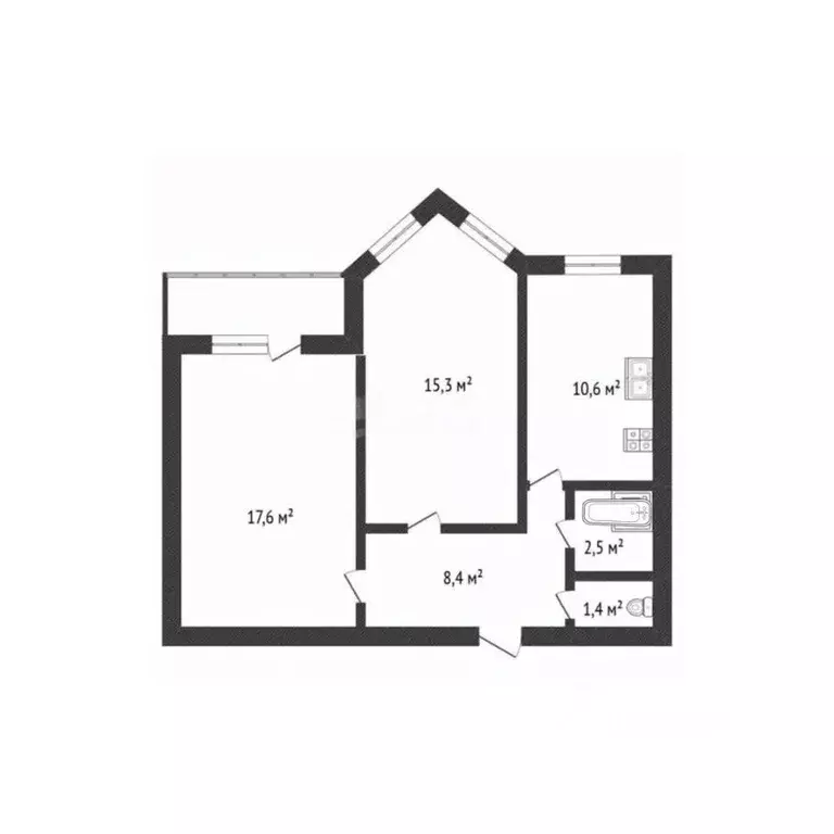 2-к кв. Башкортостан, Нефтекамск ул. Ленина, 82/1 (56.0 м) - Фото 1
