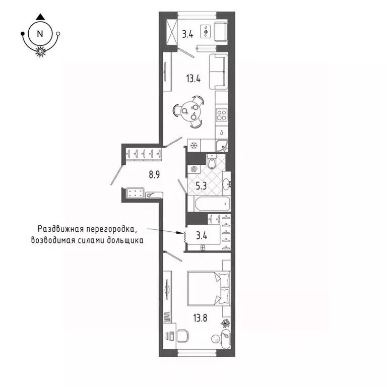 1-к кв. Санкт-Петербург бул. Измайловский, 9 (45.5 м) - Фото 0