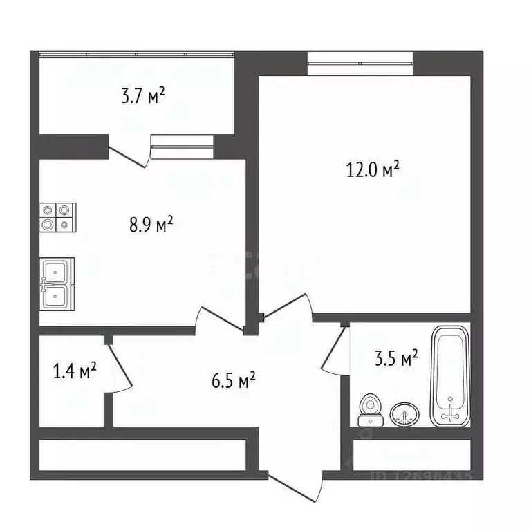 1-к кв. Москва Ленинградское ш., 228к7 (32.3 м) - Фото 1
