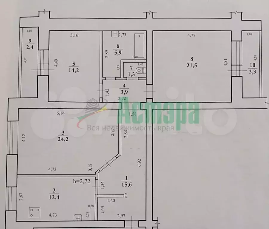 3-к. квартира, 99,8 м, 4/9 эт. - Фото 0