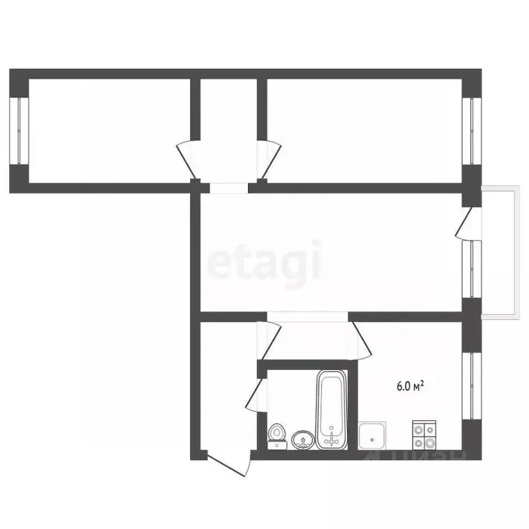 3-к кв. Забайкальский край, Чита ул. Назара Широких, 2 (60.0 м) - Фото 1