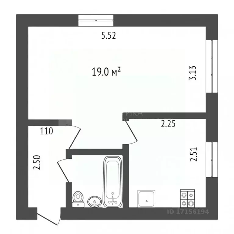 1-к кв. Тюменская область, Тюмень Профсоюзная ул., 88 (43.7 м) - Фото 1