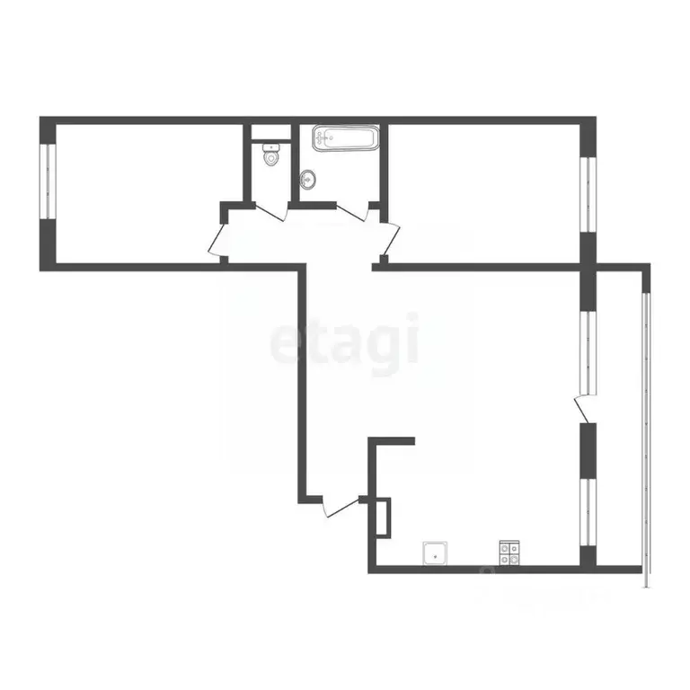 3-к кв. Томская область, Томск Сибирская ул., 104 (66.5 м) - Фото 1