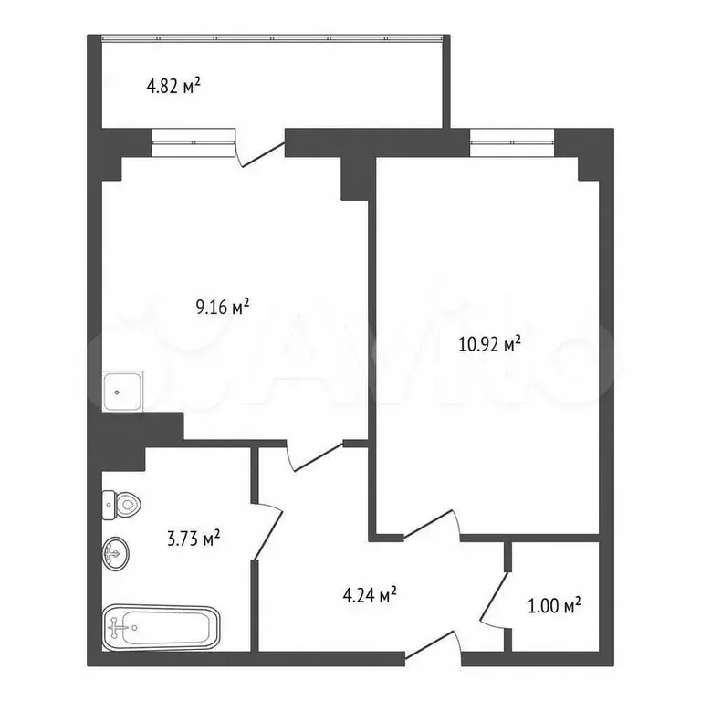 1-к. квартира, 30 м, 1/24 эт. - Фото 0