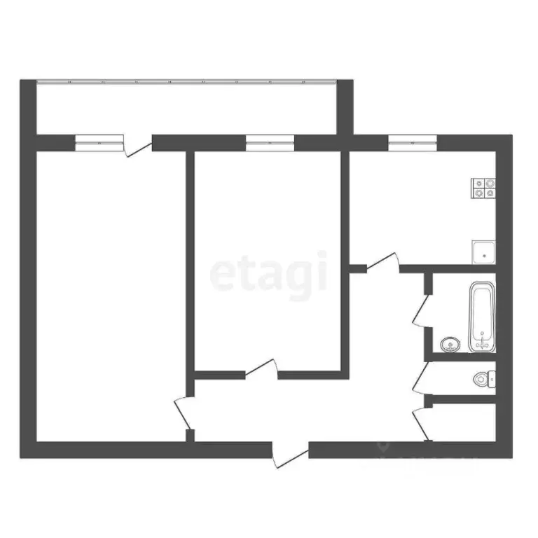 2-к кв. Амурская область, Благовещенск Институтская ул., 3/1 (53.1 м) - Фото 2