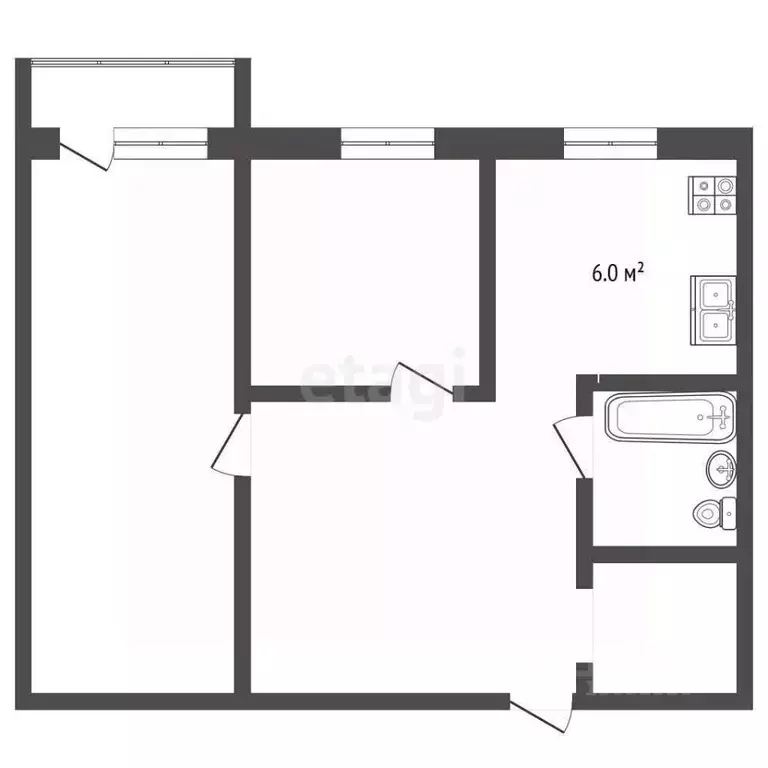 2-к кв. Нижегородская область, Выкса Юбилейный мкр, 6 (41.3 м) - Фото 2
