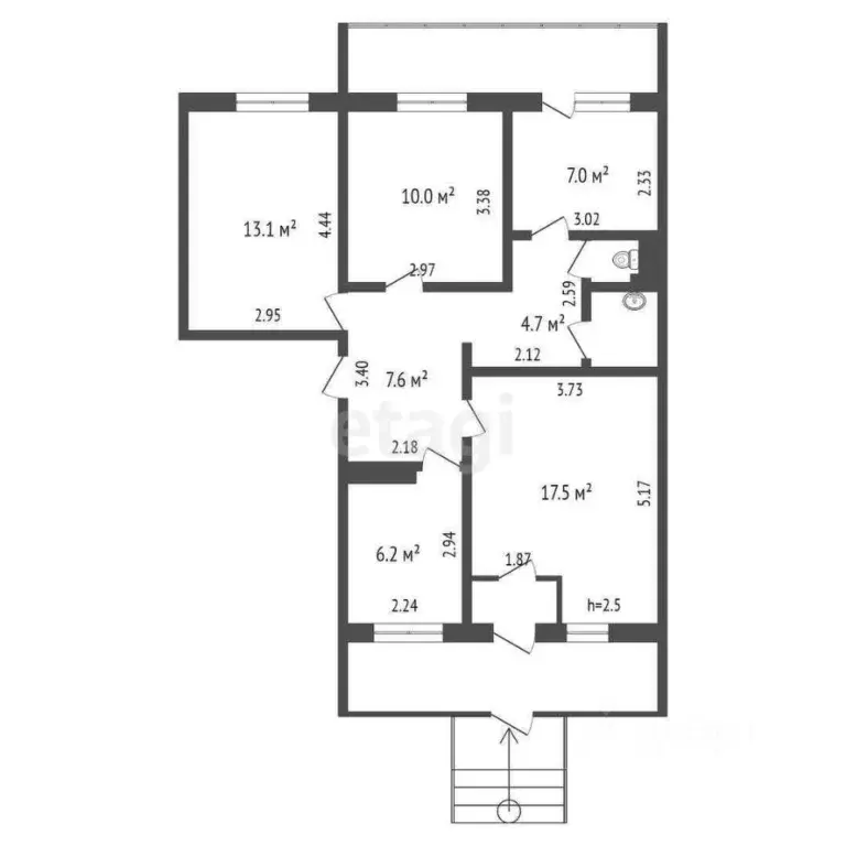 Офис в Коми, Усинск Молодежная ул., 3 (65 м) - Фото 1