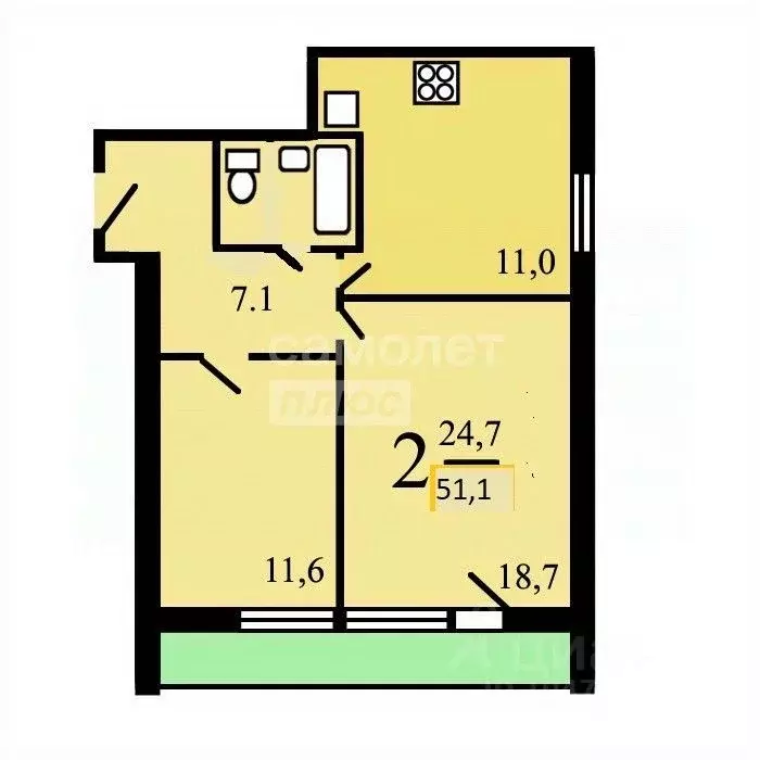 2-к кв. Москва Шенкурский проезд, 14 (51.1 м) - Фото 2