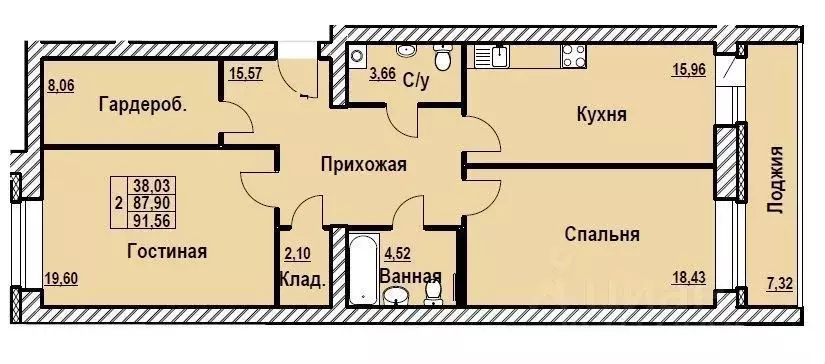 2-к кв. Ярославская область, Ярославль ул. Большая Октябрьская, 108 ... - Фото 0