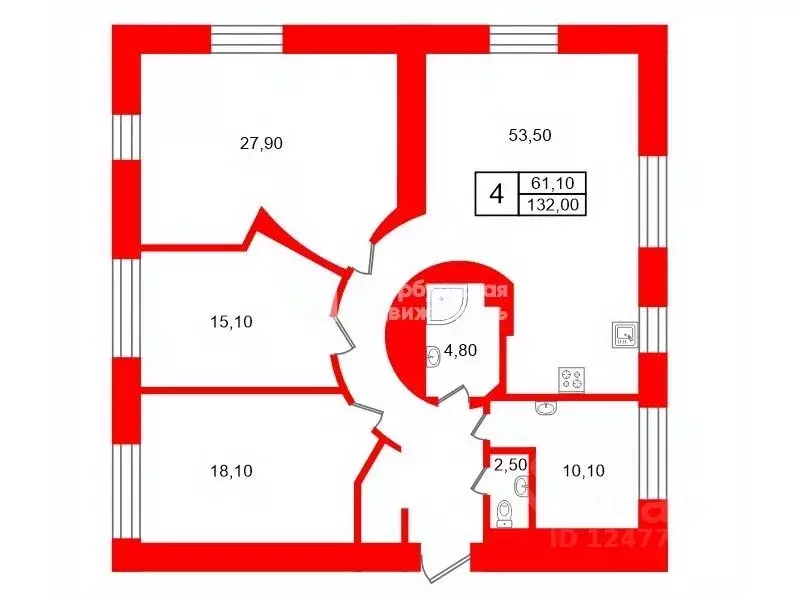 3-к кв. Санкт-Петербург ул. Зенитчиков, 3к1 (132.0 м) - Фото 1