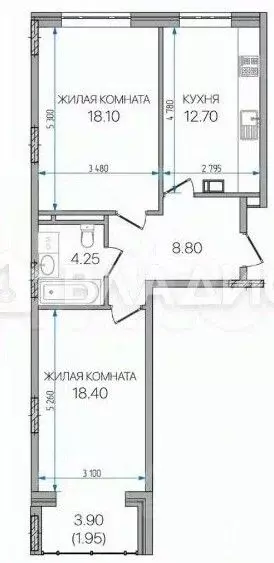 2-к кв. Адыгея, Майкоп ул. Пирогова, 4 (61.75 м) - Фото 2