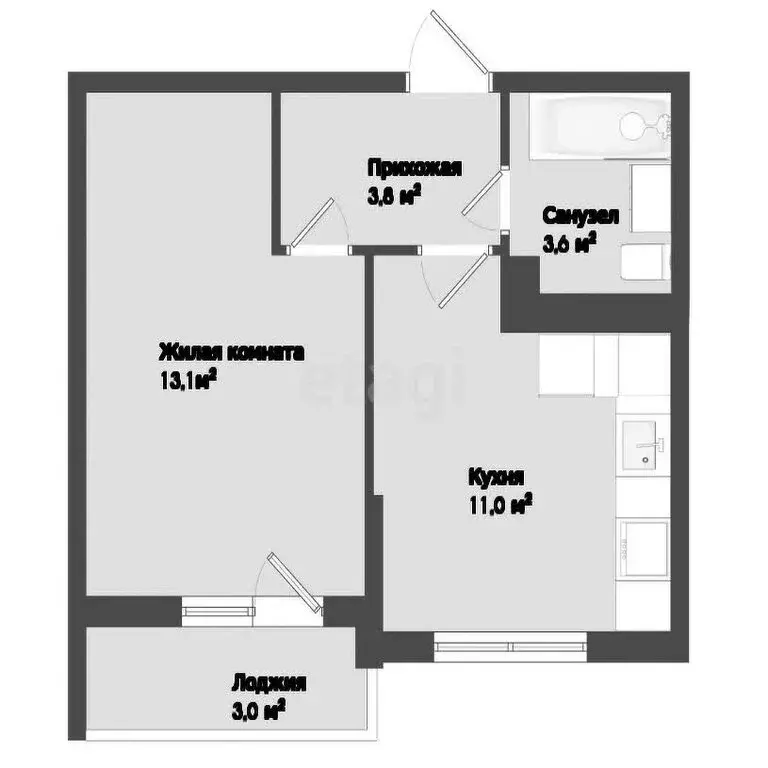 1-комнатная квартира: Краснодар, улица имени Владимира Жириновского, 1 ... - Фото 1