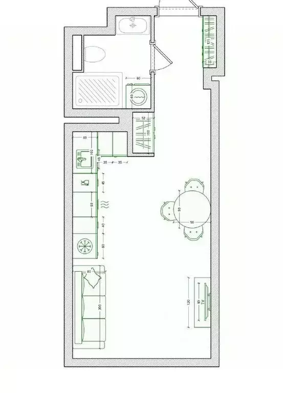 Студия Санкт-Петербург Петровский просп., 9к2 (26.0 м) - Фото 1