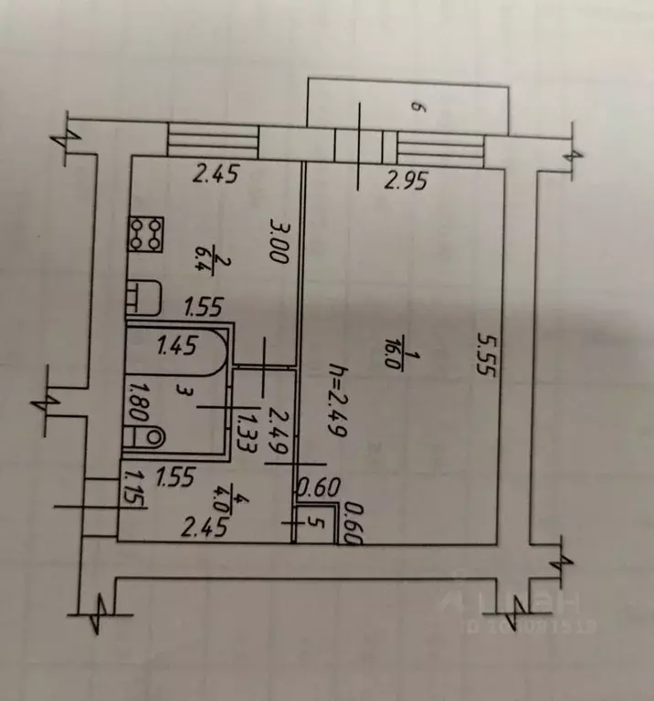 1-к кв. Калужская область, Сосенский г. Козельский муниципальный ... - Фото 2