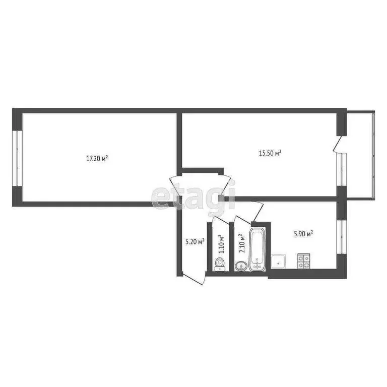 2-комнатная квартира: Прохладный, Пролетарская улица, 226 (47 м) - Фото 1