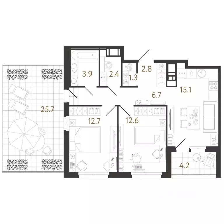 2-к кв. Санкт-Петербург ул. Бабушкина, 2 (57.5 м) - Фото 0