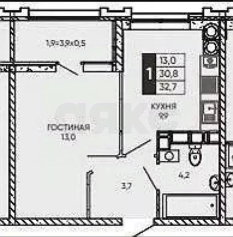 1-к кв. Ростовская область, Ростов-на-Дону Левобережная ул., 6/6с1 ... - Фото 0