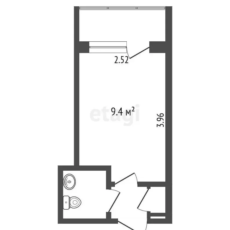 Квартира-студия: Тюмень, улица Мельникайте, 115 (12.8 м) - Фото 1