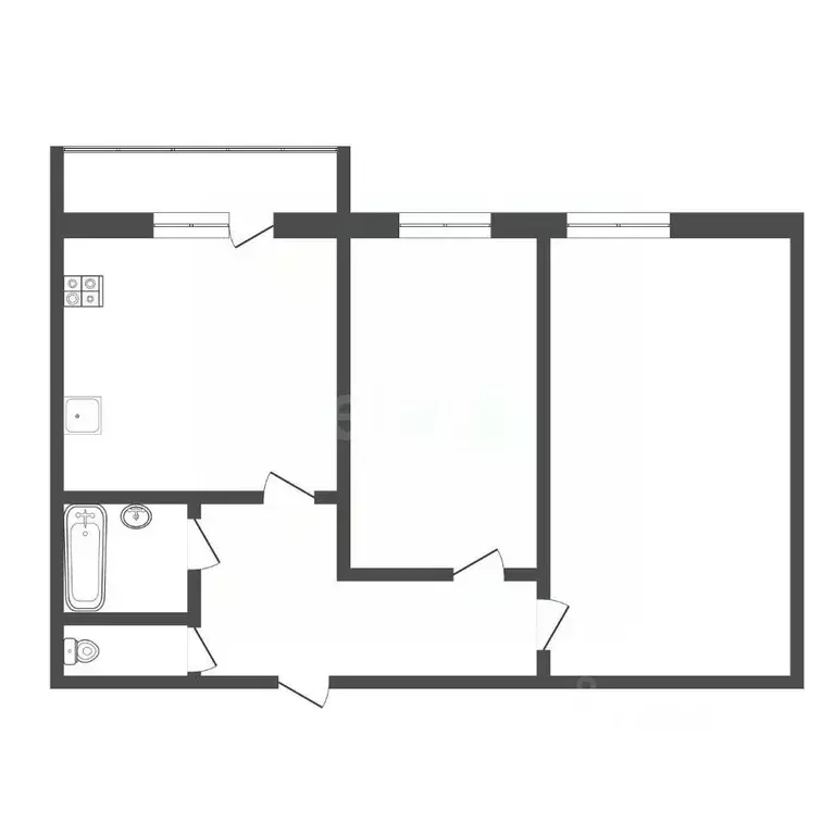2-к кв. Тульская область, Киреевск ул. Заречная, 6 (46.2 м) - Фото 2