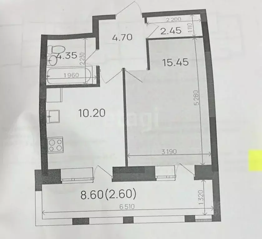 1-к кв. Татарстан, Казань ул. Алексея Козина, 9 (37.1 м) - Фото 2