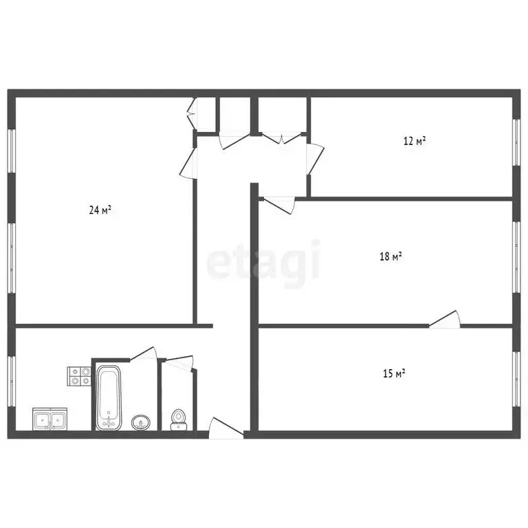 4-комнатная квартира: Санкт-Петербург, Будапештская улица, 23к4 (90.6 ... - Фото 1