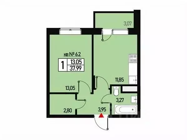 1-к кв. Москва ул. Генерала Донскова, 29к6 (34.0 м) - Фото 0