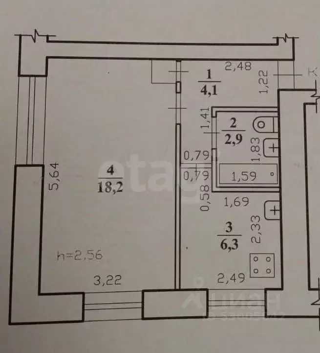 1-к кв. Забайкальский край, Чита Кайдаловская ул., 17 (31.5 м) - Фото 2