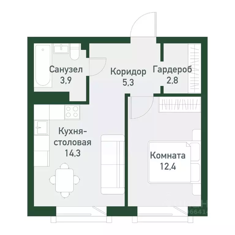 1-к кв. Челябинская область, Челябинский городской округ, пос. ... - Фото 0