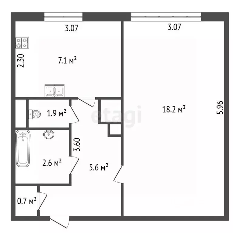 1-к кв. Санкт-Петербург просп. Солидарности, 3К1 (35.2 м) - Фото 1