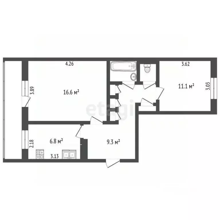 2-к кв. Вологодская область, Череповецкий район, д. Новое Домозерово ... - Фото 2