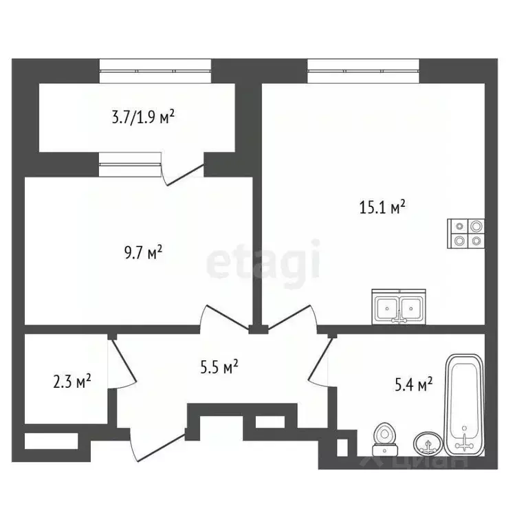 1-к кв. Москва ул. Вильгельма Пика, 1к1 (39.4 м) - Фото 2