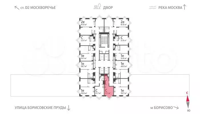 Квартира-студия, 21,7 м, 30/30 эт. - Фото 1