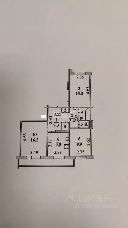 3-к кв. Липецкая область, Липецк просп. имени 60-летия СССР, 5 (64.4 ... - Фото 1