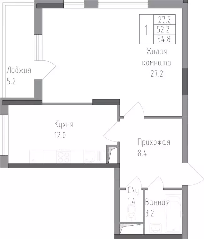 1-к кв. Липецкая область, Липецк ул. Тельмана, 120 (54.8 м) - Фото 0