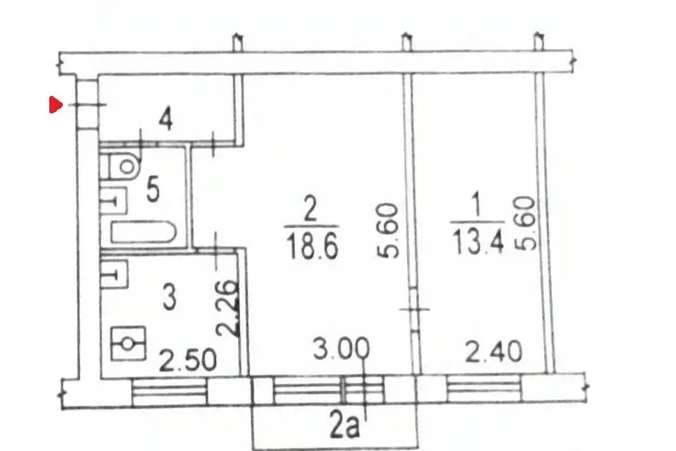 2-к кв. Татарстан, Казань ул. Космонавтов, 8 (45.0 м) - Фото 2