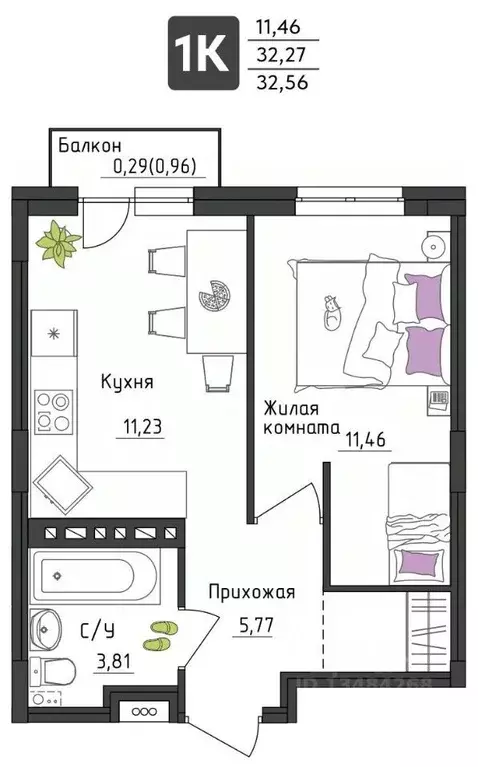 1-к кв. Пермский край, Пермь Верхне-Вишерская ул., 40 (32.56 м) - Фото 0