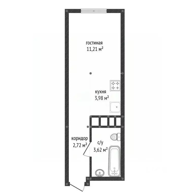 Студия Башкортостан, Уфа просп. Октября, 75 (21.3 м) - Фото 2