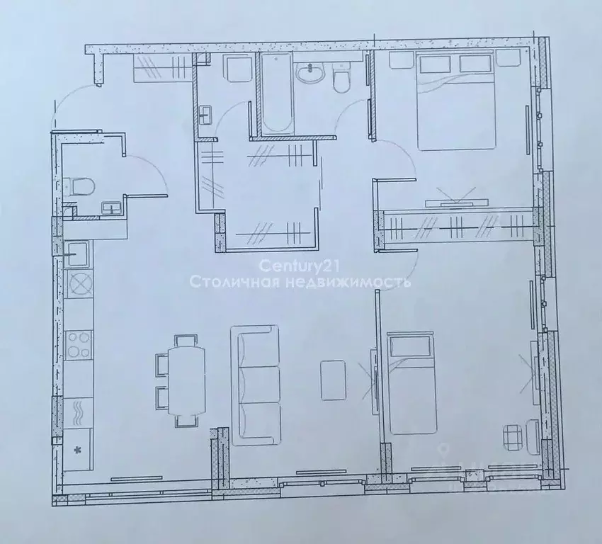 3-к кв. Москва Скандинавия жилой комплекс, ул. Эдварда Грига, 5 (79.6 ... - Фото 2