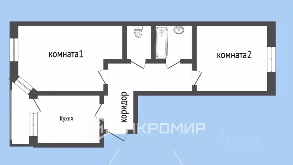 2-к кв. Ханты-Мансийский АО, Сургут ул. 30 лет Победы, 44/3 (60.1 м) - Фото 1