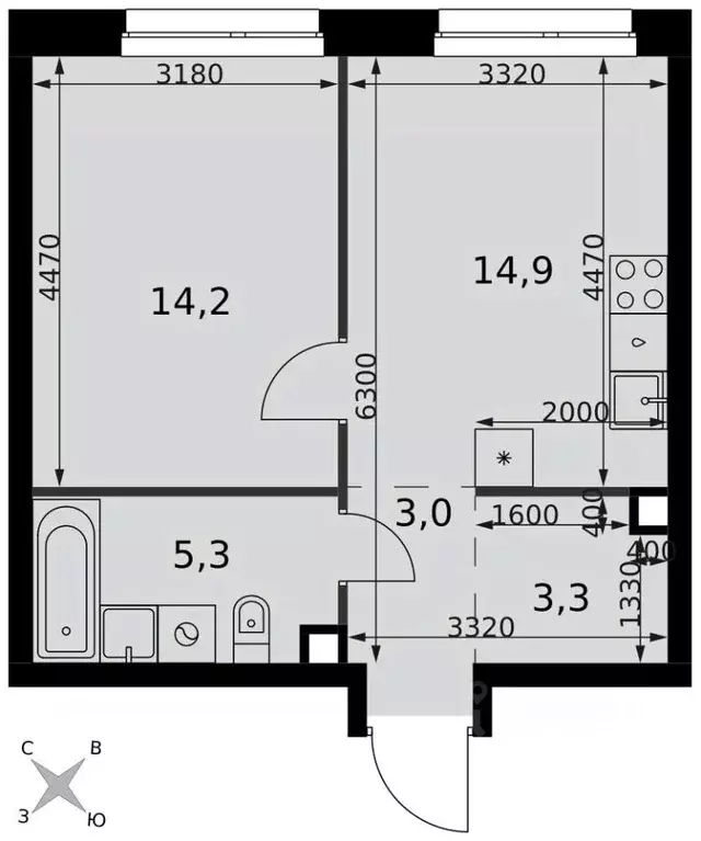 1-к кв. Москва Новоостаповская ул., 6АС1 (40.7 м) - Фото 1