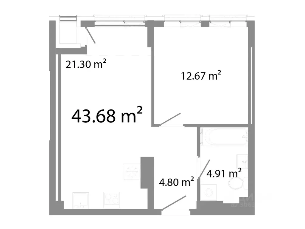 2-к кв. Челябинская область, Челябинск Никс Про на Лесопарковой жилой ... - Фото 1