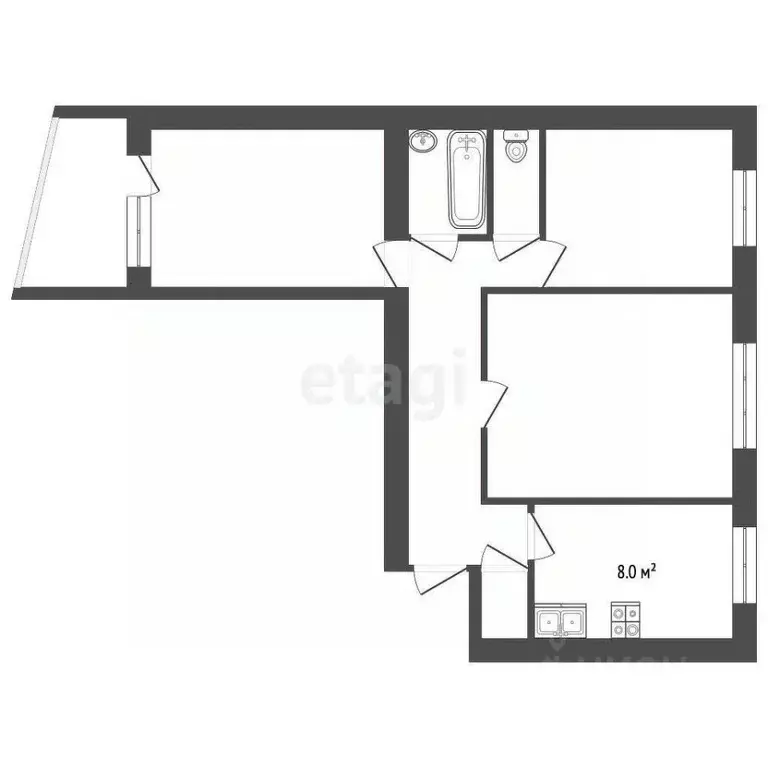 3-к кв. Москва Дмитровское ш., 41К1 (60.0 м) - Фото 1