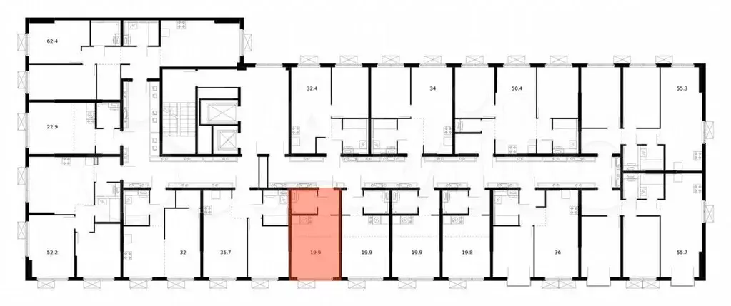 Квартира-студия, 19,9 м, 13/13 эт. - Фото 1