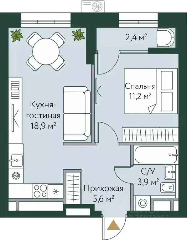 1-к кв. Волгоградская область, Волгоград Новосибирская ул., 74 (42.0 ... - Фото 0