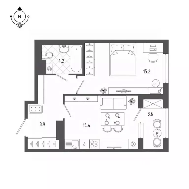 1-к кв. Санкт-Петербург бул. Измайловский, 9 (44.5 м) - Фото 0