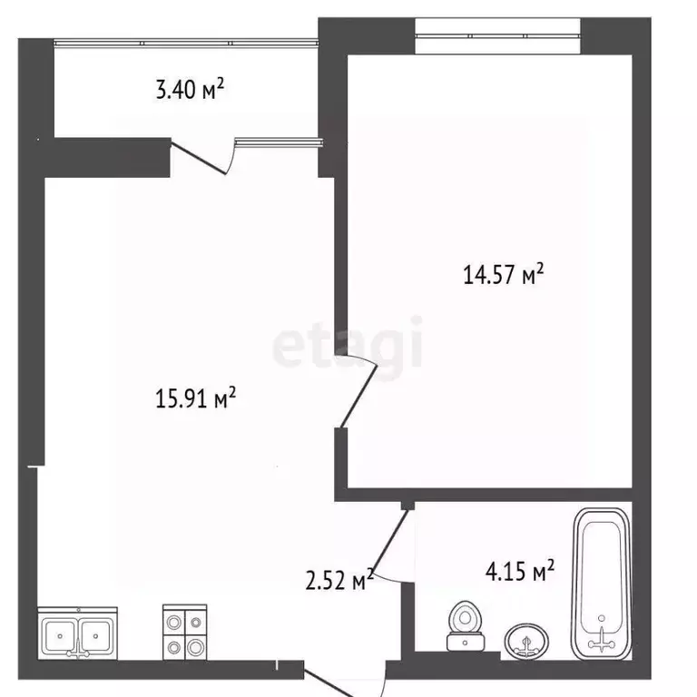 1-к кв. Ростовская область, Азов Азовский район, Красногоровская ул., ... - Фото 2