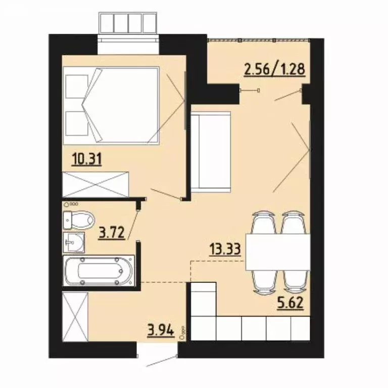 2-комнатная квартира: Челябинская область, Южноуральск (38.2 м) - Фото 1