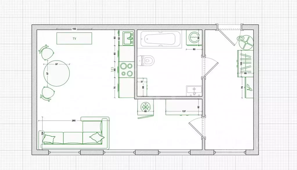 Студия Санкт-Петербург Старо-Петергофский просп., 14 (35.0 м) - Фото 2