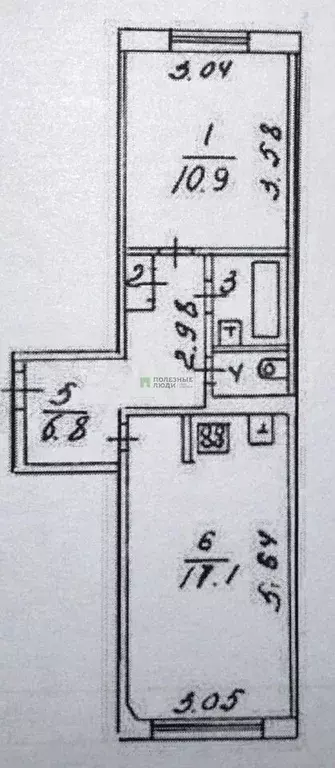 2-к. квартира, 39,3 м, 1/5 эт. - Фото 0