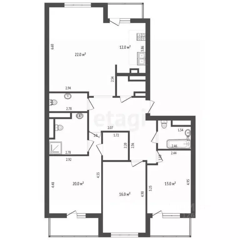 4-к кв. Москва ул. Авиаконструктора Микояна, 14к4 (133.0 м) - Фото 2